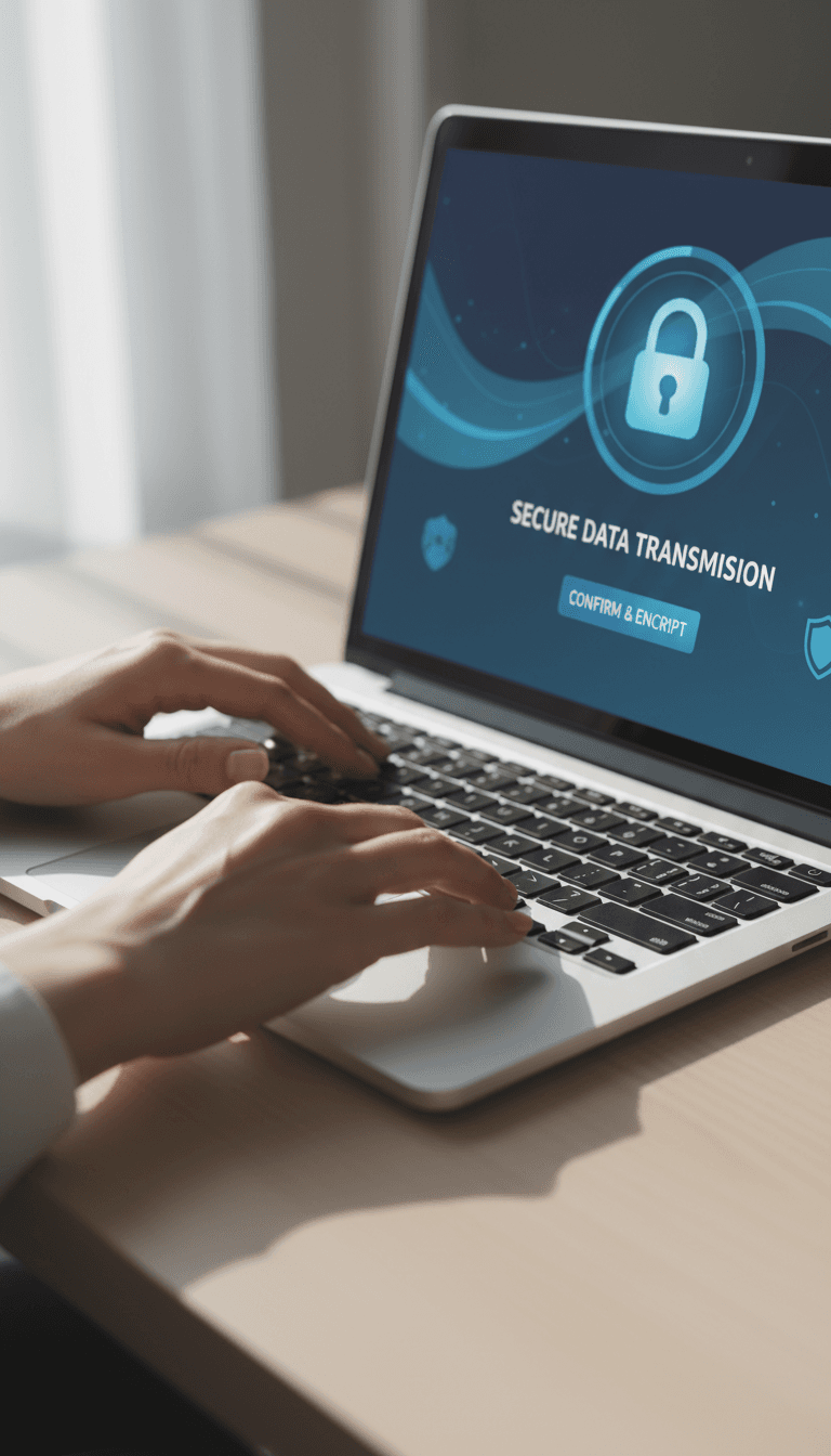 Person typing on laptop to submit privacy request