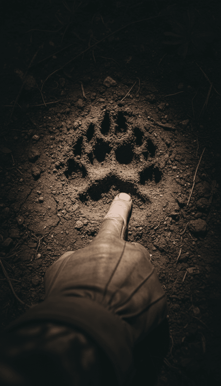 Animal track detail in hunting field