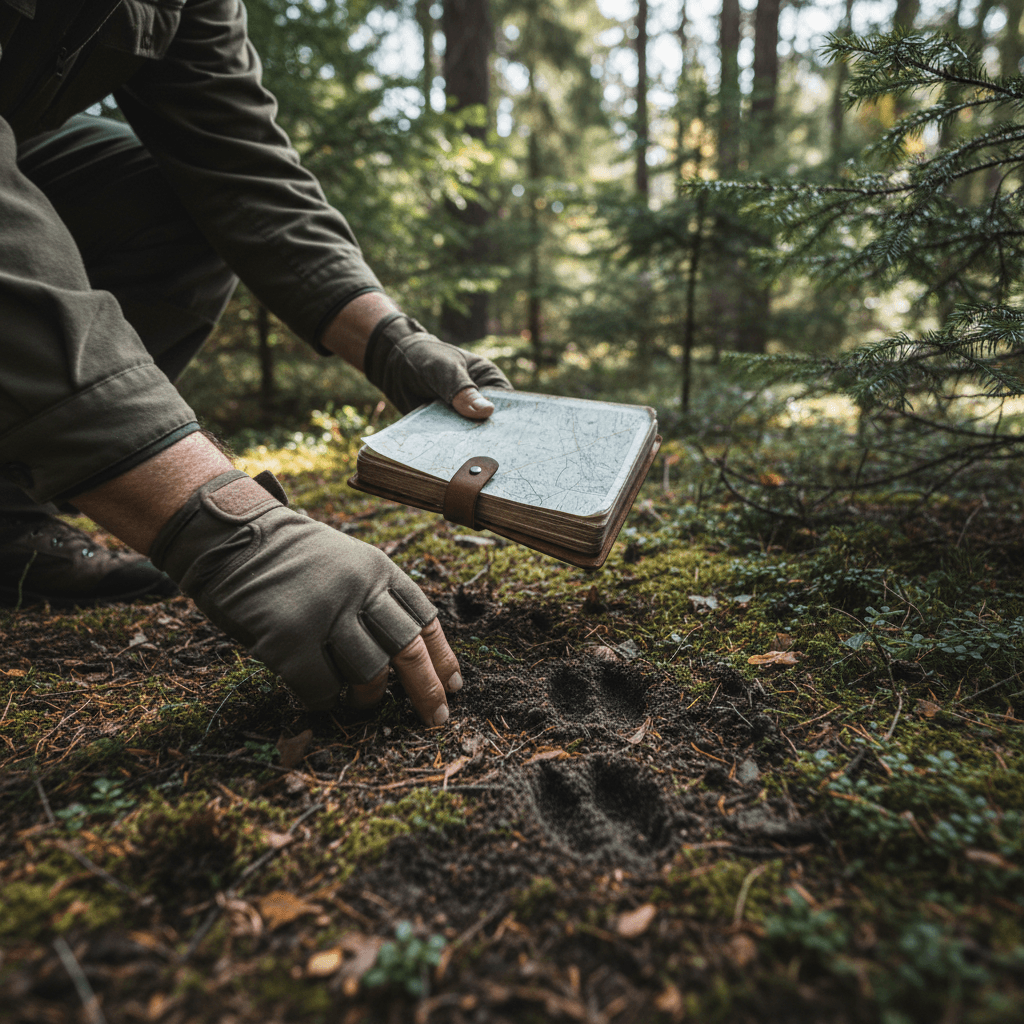 Founder portrait with hunting rifle in natural outdoor light